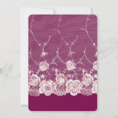 Pink Lace Floral Brautparty Einladung (Rückseite)