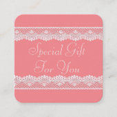 Pink Lace Geschenkkarte Terminkarte (Vorderseite)