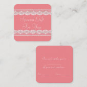 Pink Lace Geschenkkarte Terminkarte (Vorne/Hinten)