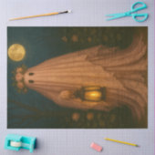 Pink Lace Ghost with Lantern - Whimsical Goth Seidenpapier (Basteln)