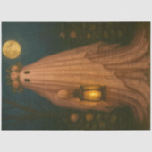 Pink Lace Ghost with Lantern - Whimsical Goth Seidenpapier (Vorderseite)