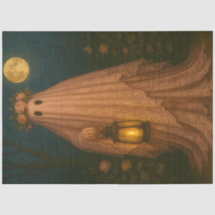 Pink Lace Ghost with Lantern - Whimsical Goth Seidenpapier