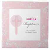 Pink Lace Girl Baptisse Fliese (Vorderseite)