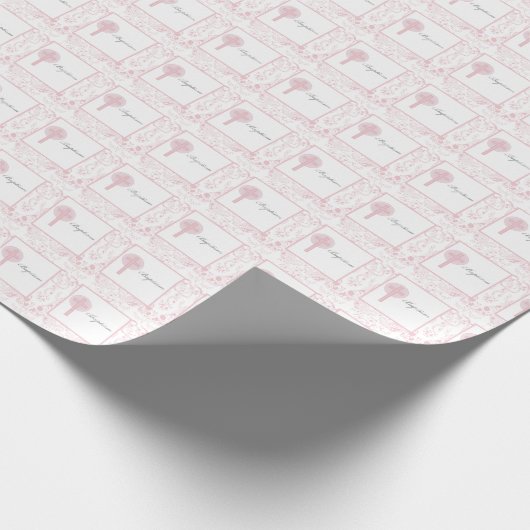 Pink Lace Girl Baptisse Geschenkpapier (Ecke)