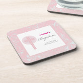 Pink Lace Girl Baptisse Getränkeuntersetzer (Linke Seite)