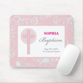 Pink Lace Girl Baptisse Mousepad (Mit Mouse)