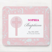 Pink Lace Girl Baptisse Mousepad (Vorne)