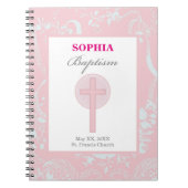 Pink Lace Girl Baptisse Notizblock (Vorderseite)