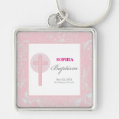 Pink Lace Girl Baptisse Schlüsselanhänger (Vorne)