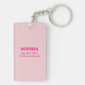 Pink Lace Girl Baptisse Schlüsselanhänger (Rückseite)
