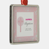 Pink Lace Girl Baptisse Silbernes Ornament (Rechts)