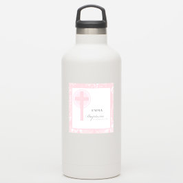 Pink Lace Girl Taufe Personalisiert Aufkleber