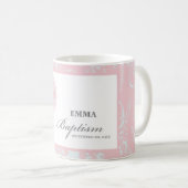 Pink Lace Girl Taufe Personalisiert Kaffeetasse (VorderseiteRechts)