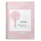 Pink Lace Girl Taufe Personalisiert Notizblock (Vorderseite)