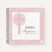 Pink Lace Girl Taufe Personalisiert Notizblock (Vorderseite)