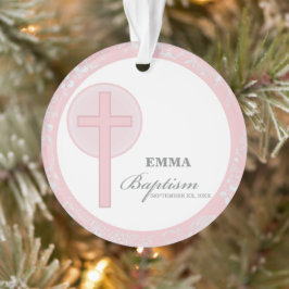Pink Lace Girl Taufe Personalisiert Ornament