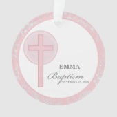 Pink Lace Girl Taufe Personalisiert Ornament (Vorderseite)