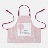 Pink Lace Girl Taufe Personalisiert Schürze (Vorderseite)