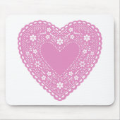 Pink Lace Heart Mousepad (Vorne)