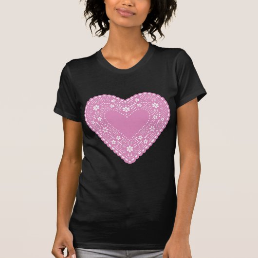 Pink Lace Heart T-Shirt (Vorderseite)