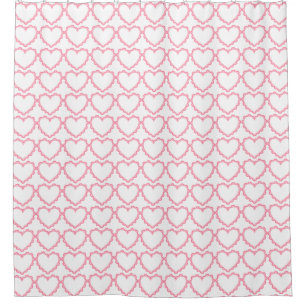 Pink Lace Herzmuster Duschvorhang