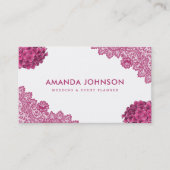 Pink Lace Hydrangea Floral Wedding Event Planner Visitenkarte (Vorderseite)