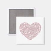 Pink Lace Inspirational Romantische Liebe Herz Magnet (Vorderseite/Rückseite)