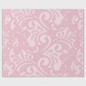 Pink Lace Muster Hübsch Geschenkpapier (Flach)