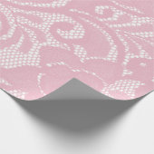 Pink Lace Muster Hübsch Geschenkpapier (Ecke)
