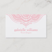 Pink Lace Paisley Mandala Visitenkarte (Vorderseite)