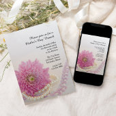 Pink Lace Perls Mother's Day Brunch Einladung