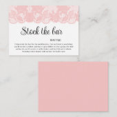 Pink Lace Stock the bar Bridal Shower  Begleitkarte (Vorne/Hinten)