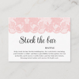 Pink Lace Stock the bar Bridal Shower  Begleitkarte