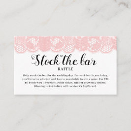 Pink Lace Stock the bar Bridal Shower  Begleitkarte