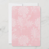 Pink Lace Swan Princess Baby Dusche Einladung (Rückseite)