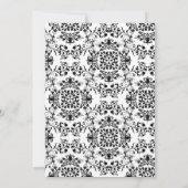Pink Lace und Black & White Damask Sweet 16 12x18 Einladung (Rückseite)