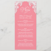 Pink Lace Wedding Menu Menükarte (Vorderseite)