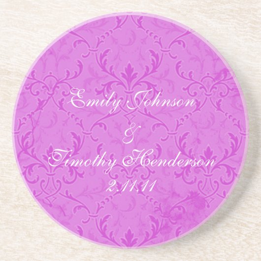 Pink Lace Wedding Untersetzer (Vorne)