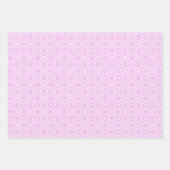 Pink Lace & White Floral Lattice Pattern Geschenkpapier Set (Vorderseite 3)