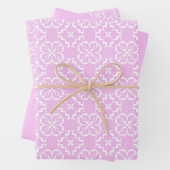 Pink Lace & White Floral Lattice Pattern Geschenkpapier Set (Beispiel)