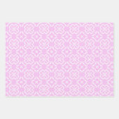 Pink Lace & White Floral Lattice Pattern Geschenkpapier Set (Vorderseite)