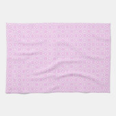 Pink Lace & White Floral Lattice Pattern Geschirrtuch (Horizontal)