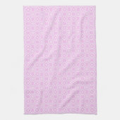 Pink Lace & White Floral Lattice Pattern Geschirrtuch (Vertikal)