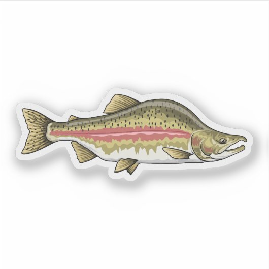 Pink Lachs Aufkleber (Vorderseite)