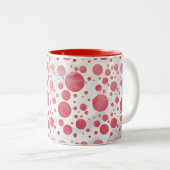 Pink Lachs Swirt Dot Pattern Zweifarbige Tasse (VorderseiteRechts)