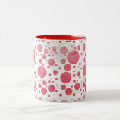 Pink Lachs Swirt Dot Pattern Zweifarbige Tasse (Mittel)