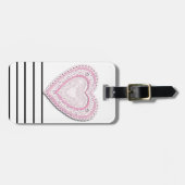 Pink Lacke Herz Gepäckanhänger (Vorderseite horizontal)