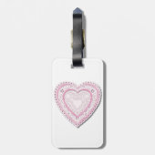 Pink Lacke Herz Gepäckanhänger (Rückseite vertikal)
