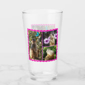 Pink Lacy Meerkat Collarge Glas (Vorderseite)