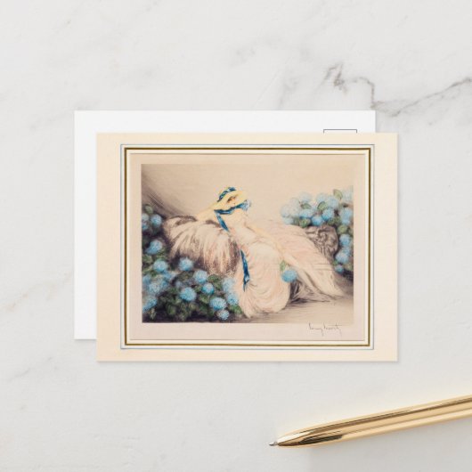 Pink Lady, 1933 von Louis Icart Postkarte (Vorderseite/Rückseite Beispiel)